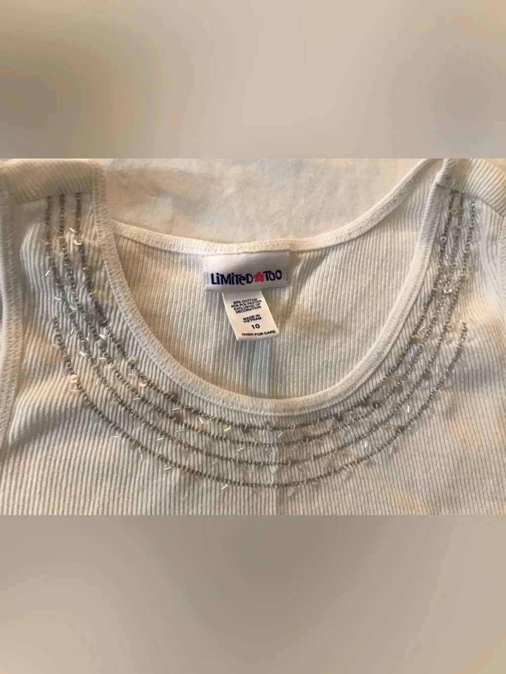 Limited Too White Tank Top Sz 10 White Butterfly Ruffle Skirt Girl Sz 6 Outfit